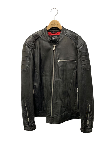 リプレイ M8915B 000 83056 ジャケット XL ブラック ラムレザー 羊革 シングル ITAHFMQT4LPA
