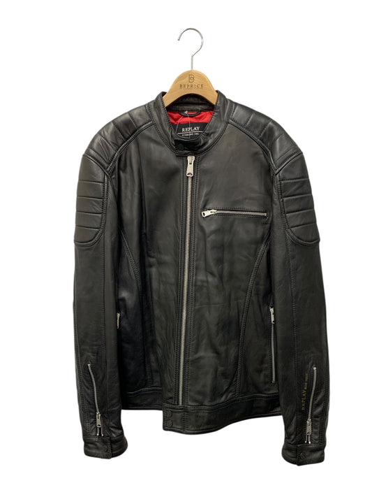 リプレイ M8915B 000 83056 ジャケット XL ブラック ラムレザー 羊革 シングル ITAHFMQT4LPA