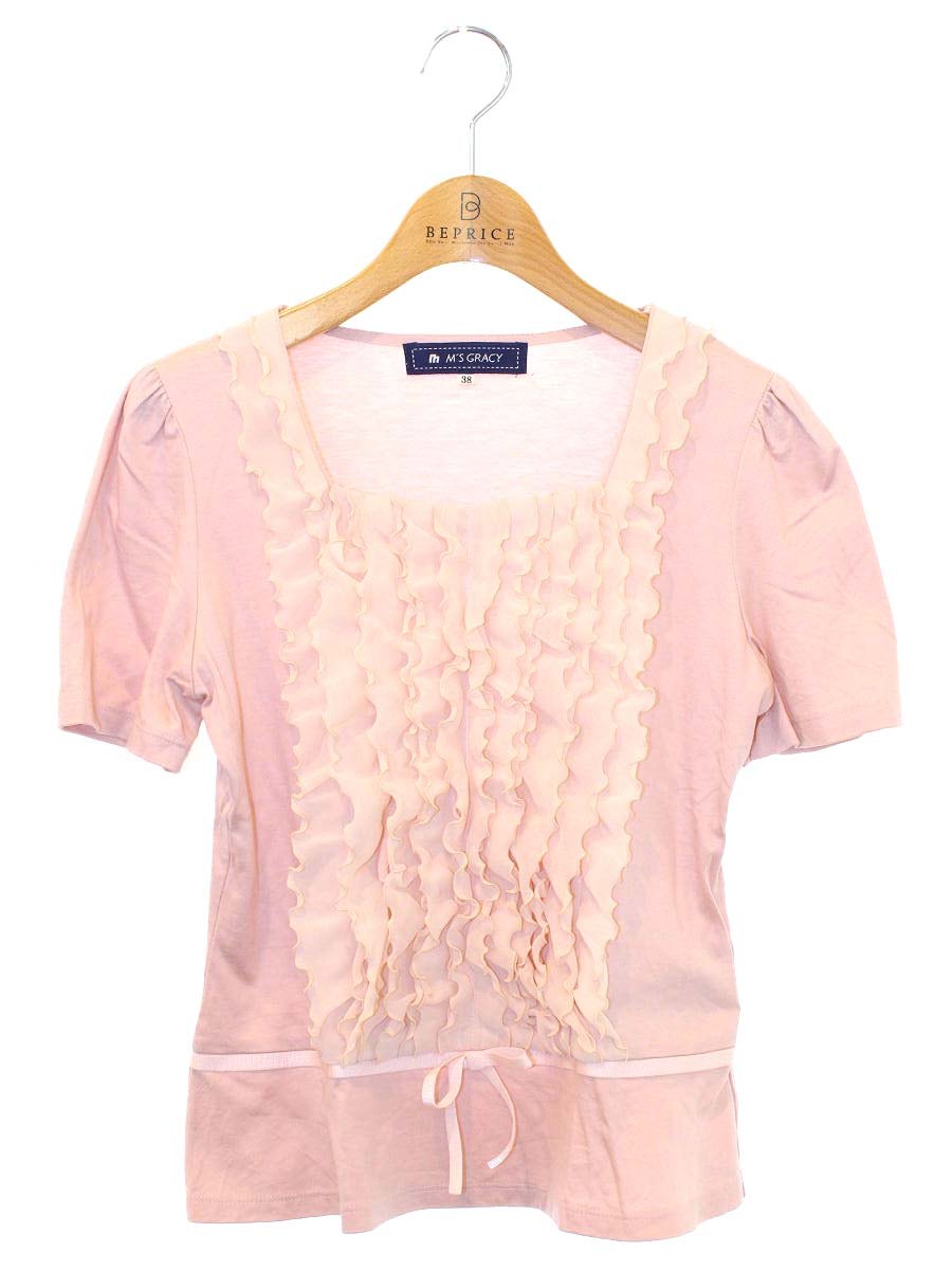 エムズグレイシー 425012 Tシャツ カットソー 38 ピンク フリル IT47YR1A10MU