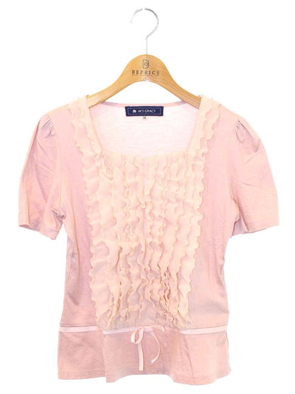 エムズグレイシー 425012 Tシャツ カットソー 38 ピンク フリル IT47YR1A10MU