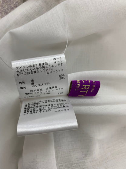 アマカ LIBERTY Rose Xanthe フレンチスリーブワンピース V5J09-560 40 ベージュ フラワーモチーフ リネン ITEGVAW2DS88