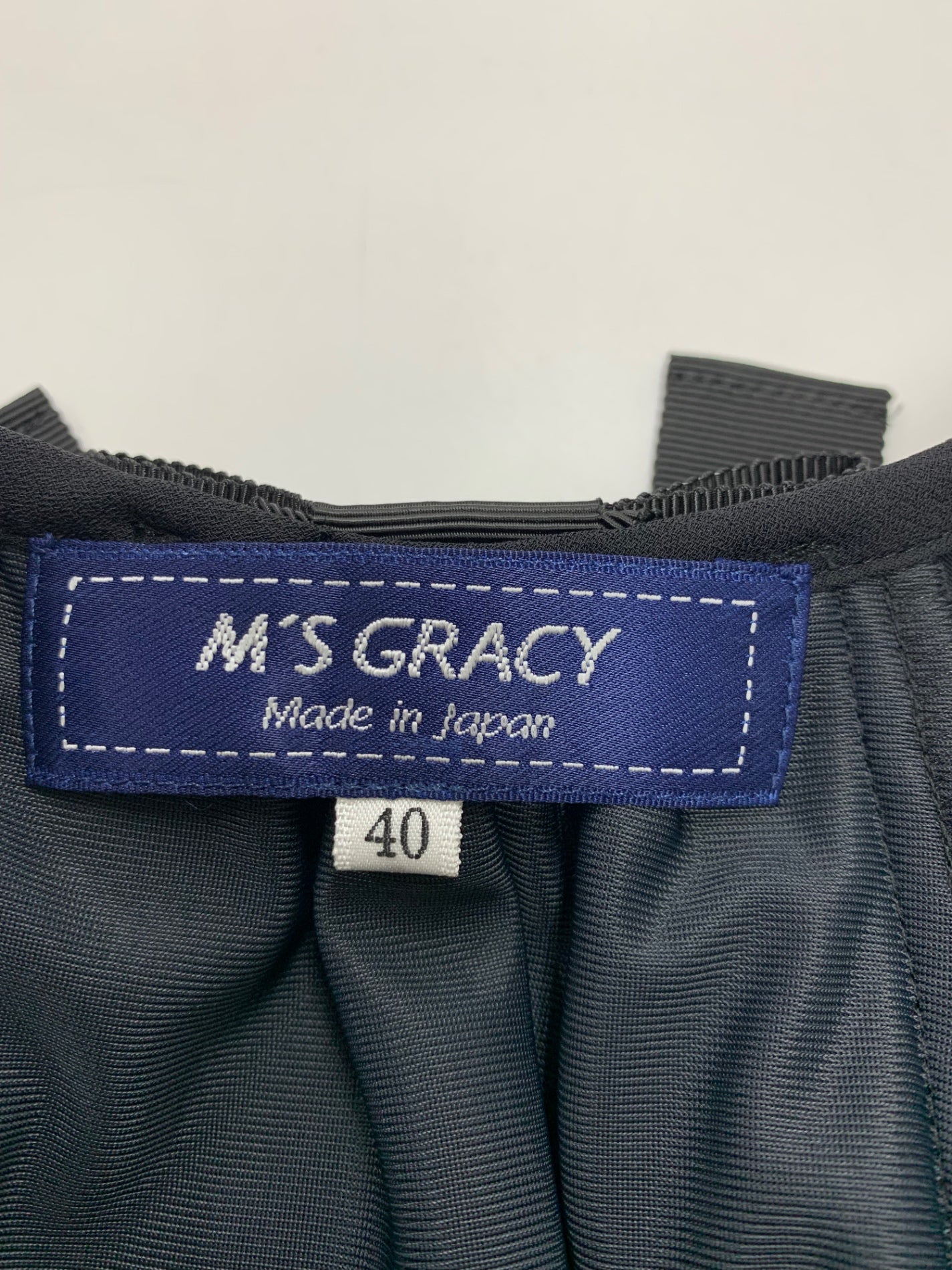 エムズグレイシー 510319 トップス 40 ブラック レース リボン 花柄 ITJRXMR8OD84