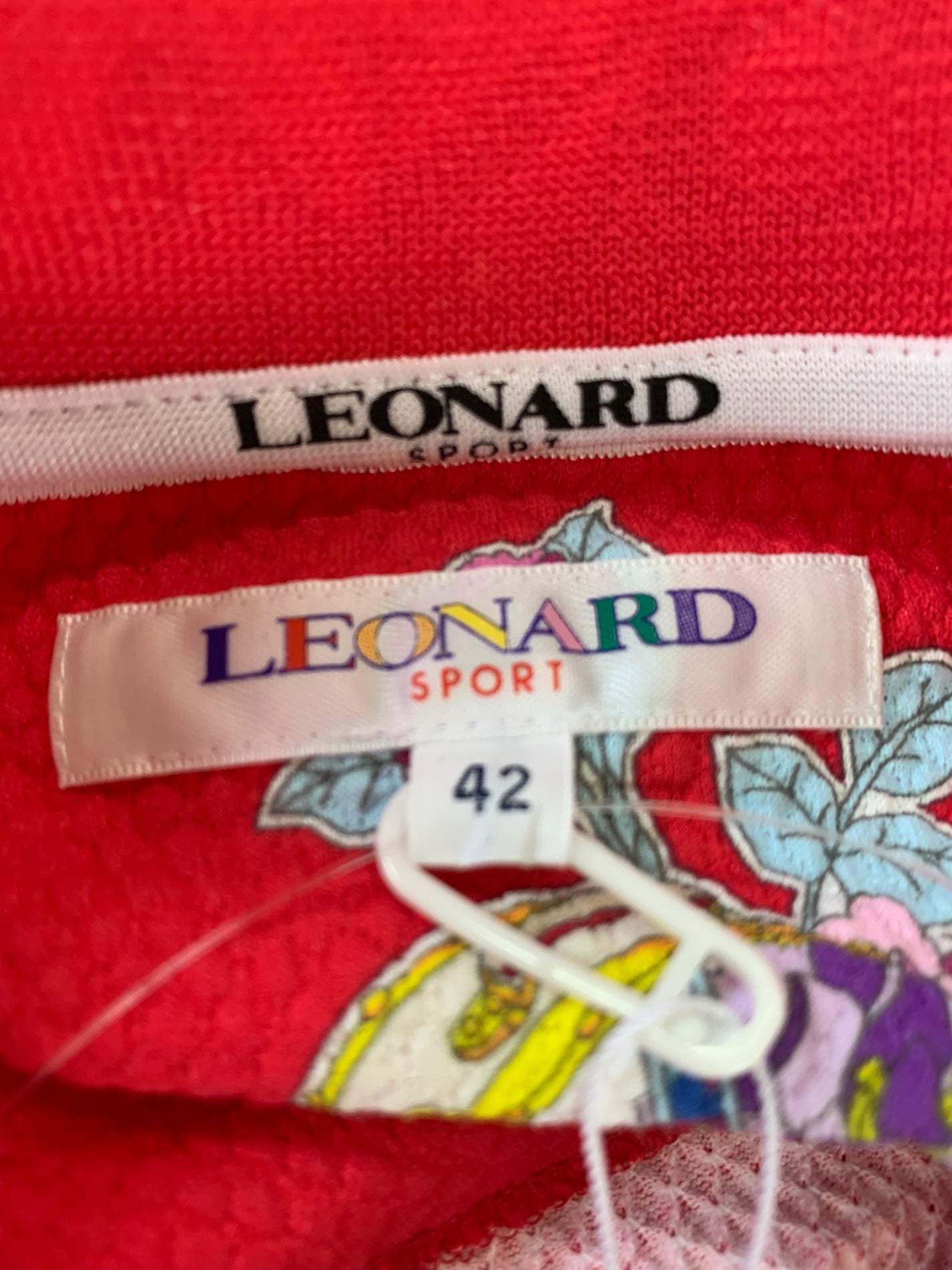 レオナールスポーツ 0538342 ポロシャツ 42 ピンク フラワーモチーフ IT46A9WJD6JK