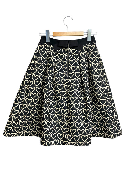 エムズグレイシー Heart Motif Skirt 817502 スカート 36 ブラック ハート柄 ITHUOGX09B6O