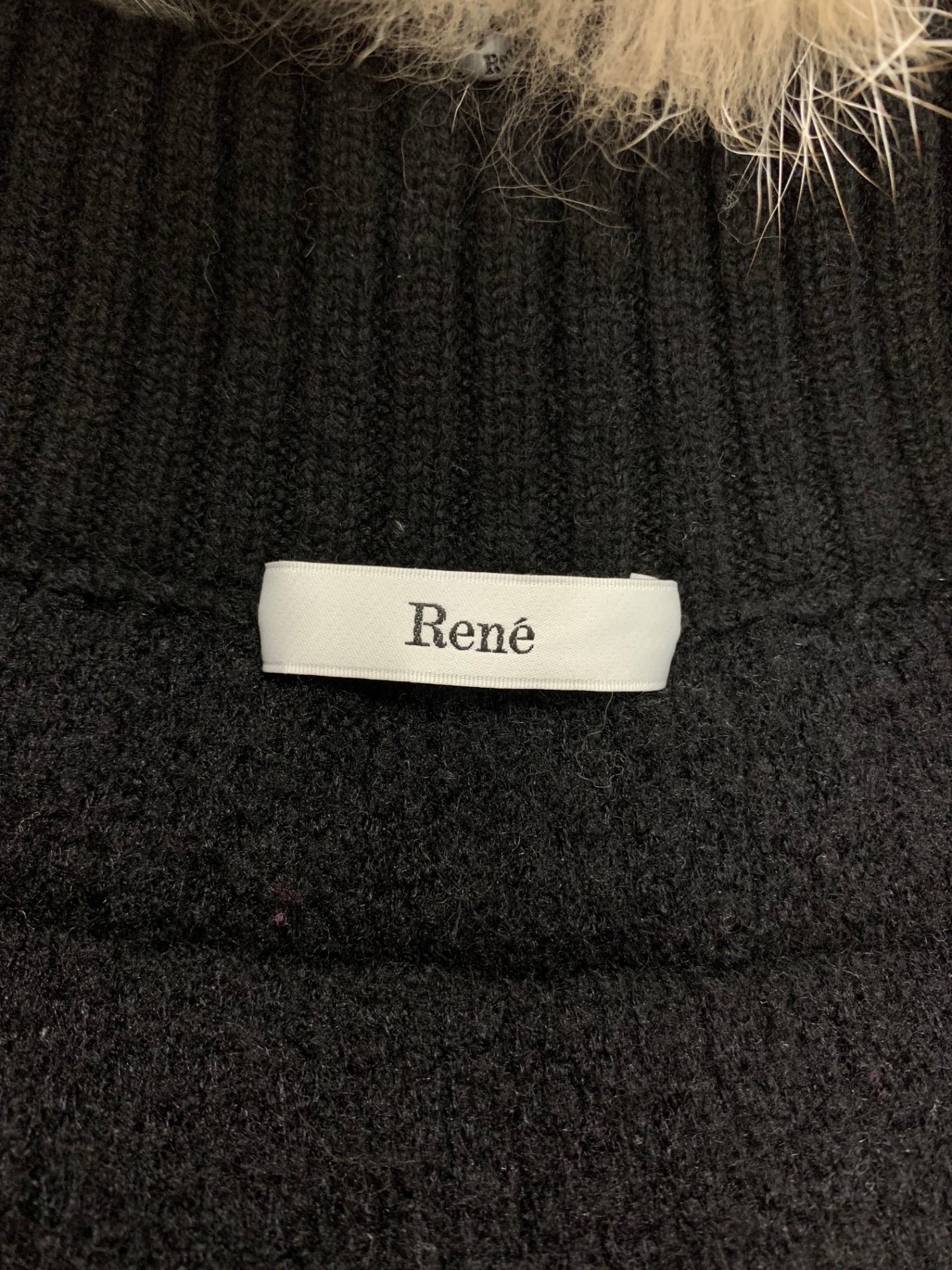 ルネ 6032077 ジップカーディガン 36 ブラック カシミヤ フォックスファー ITUUXWG9MW0Y