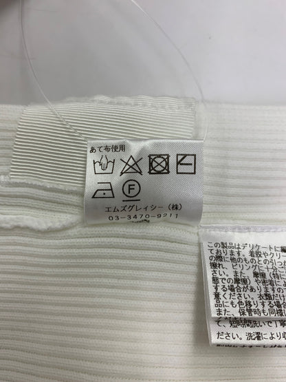 エムズグレイシー ウェストリボン付きパフ袖ニット 318120 カットソー 38 ホワイト IT0QZ8XVDJ3K