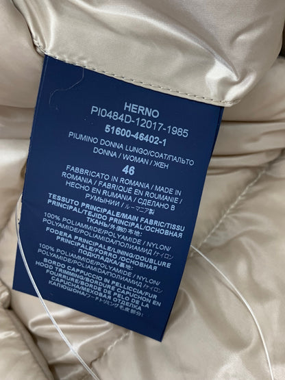 ヘルノ PI0484D 12017 1985 ダウンコート 46 ベージュ フィンラクーン ナイロン ITEIYB8FLHL8