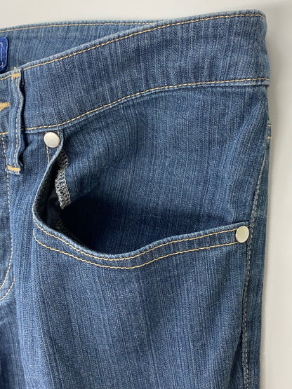 エムズグレイシー 726317 デニムパンツ 40 ネイビー フリル IT3MVX2IHPYM
