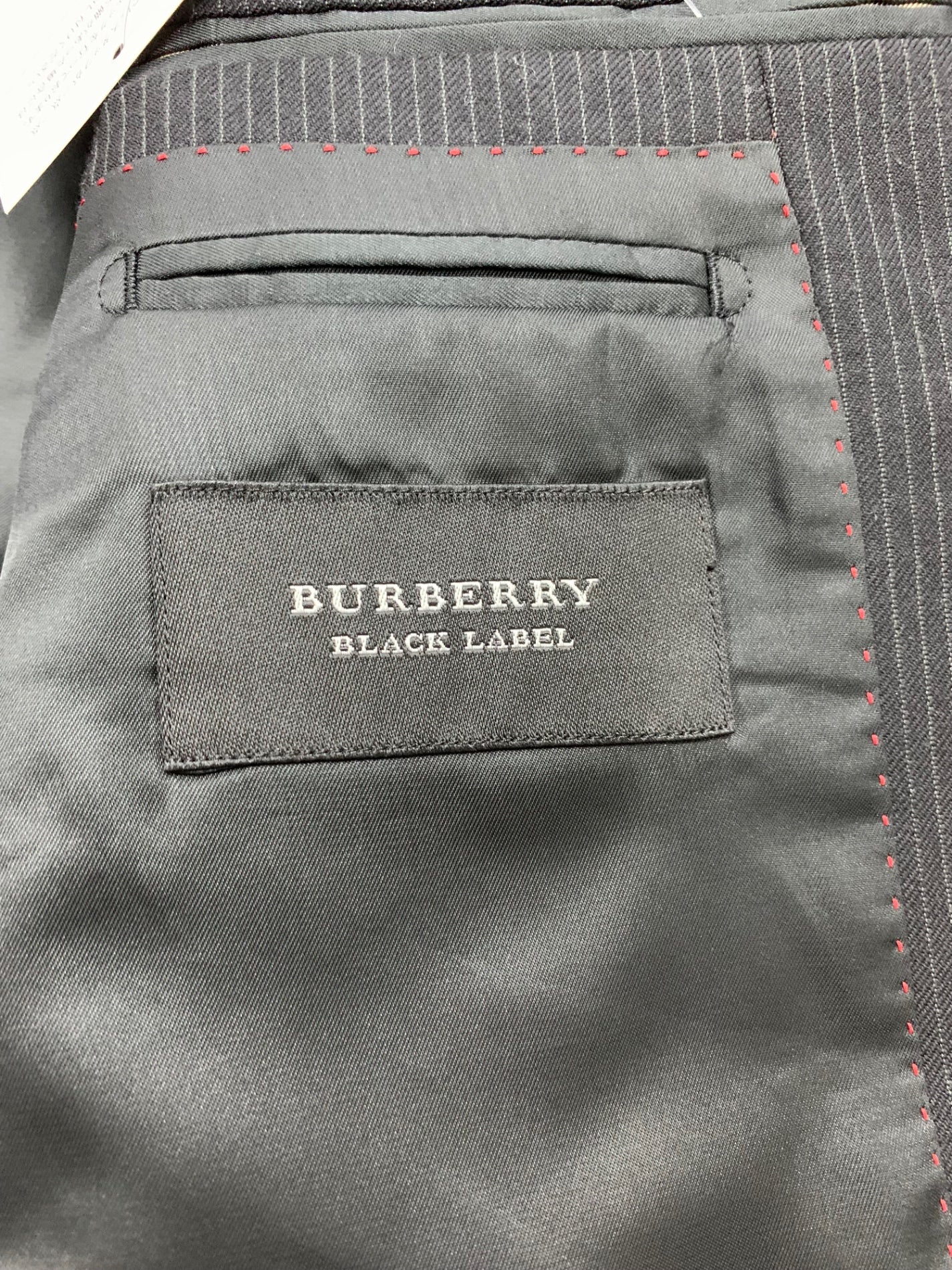 バーバリーブラックレーベル BM30-701-09 スーツ ブラック ストライプ シングル IT4ICHWK5OLS