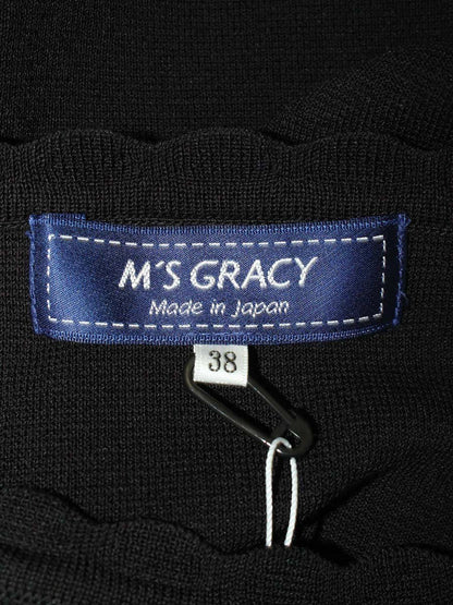 エムズグレイシー 818380 ニット セーター 38 ブラック スカラップ セーター IT0KD5NEQ4MC