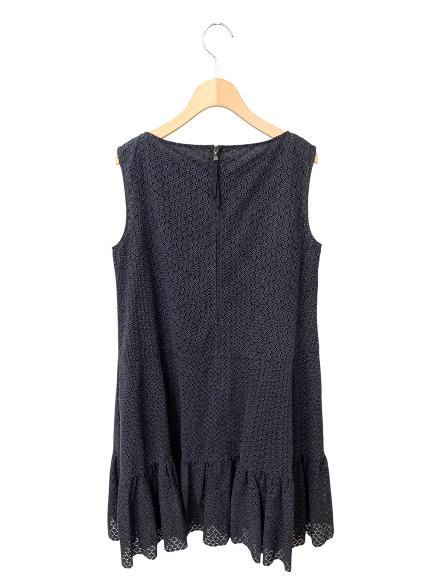 フォクシーブティック Dress Cerisier 43374 ワンピース 40 ネイビー アイレットレース刺繍 ITDWMO21PIGL