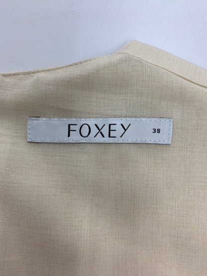 フォクシーブティック モンテナポレオーネ 33152 ワンピース 38 ベージュ スエード調 クルーネック バックジップ カットワーク ITO62DECK1DI