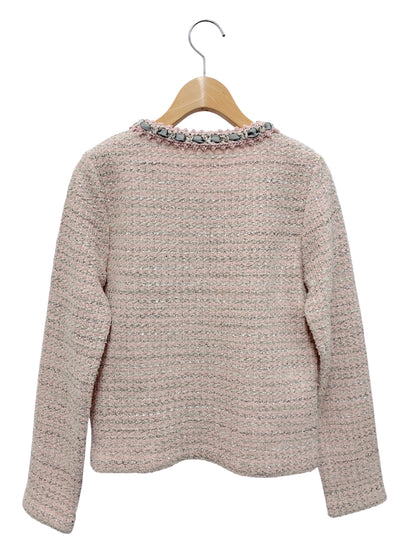 ルネ 6432830 ジャケット 34 ピンク ツイード パールダブルジップ ウール混 IT0R3YS1VSO4