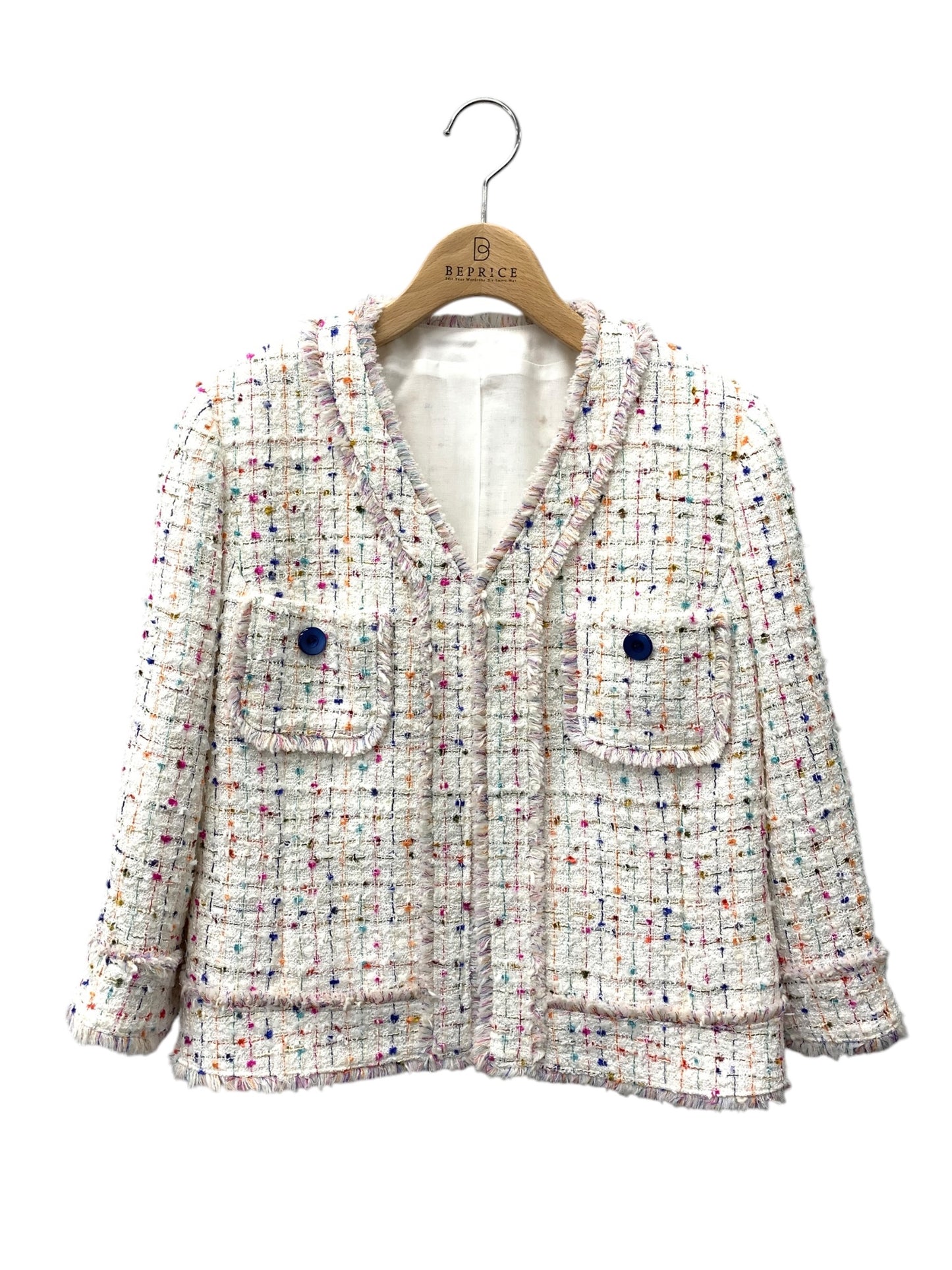 ミスアシダ マルチカラーサマーツィードジャケット CJ3602 9 ホワイト ‘24 IT4Z6MKT69BW 【SALE】