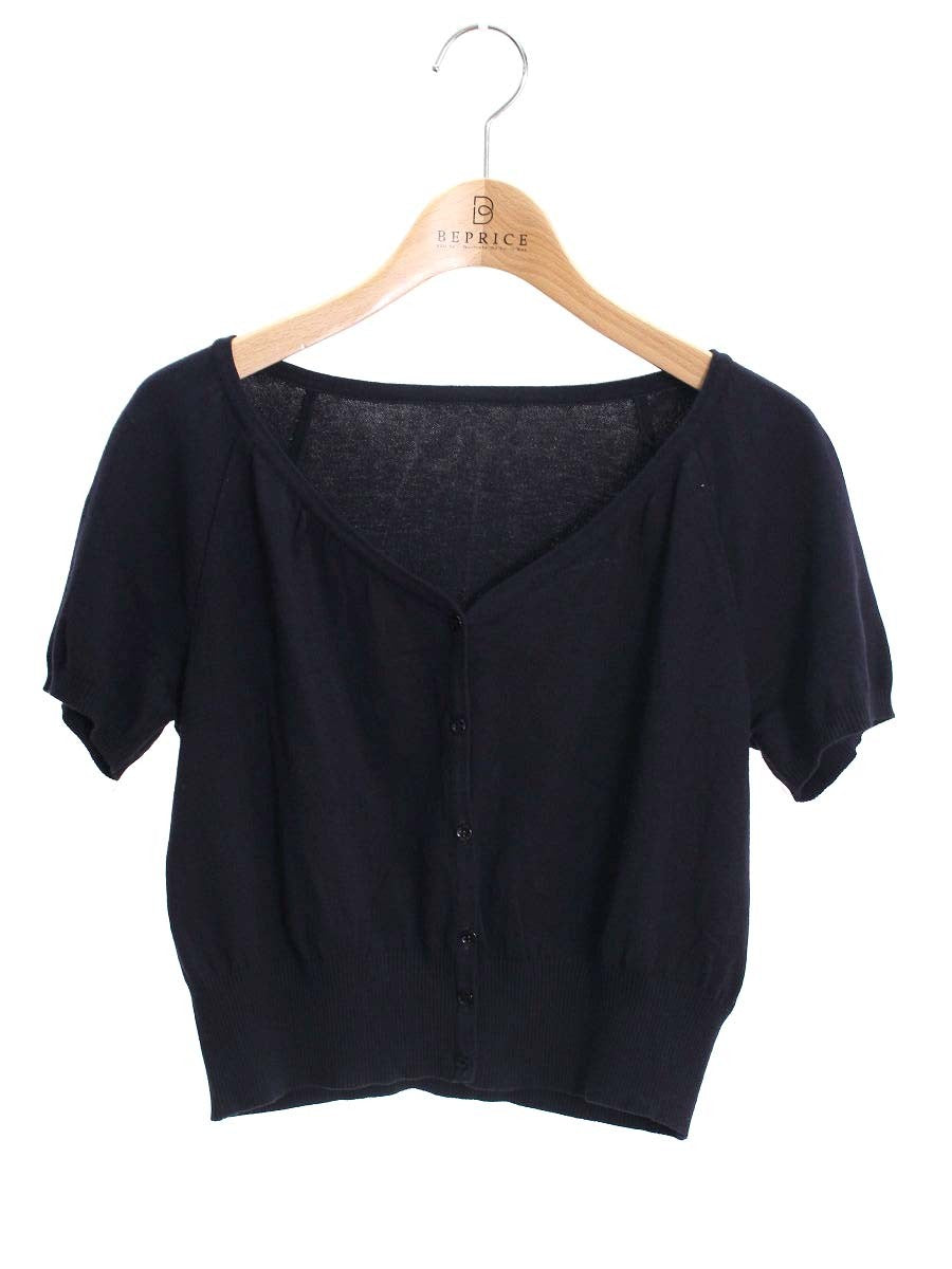 フォクシーブティック Cropped V-Neck Cardigan 36535 カーディガン 38 ネイビー IT8KYYUZWBG8