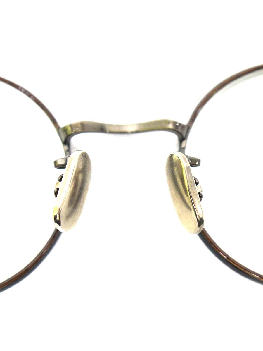 オージーバイオリバーゴールドスミス Knitter 46 メガネ ブラウン メタルフレーム ラウンド ITSEXASJQ15M