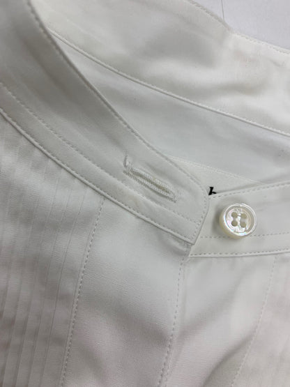 エブール エッセンシャルコットン シャツ 4110700408 36 ホワイト ボウタイ タック IT1UDMUCMLO0