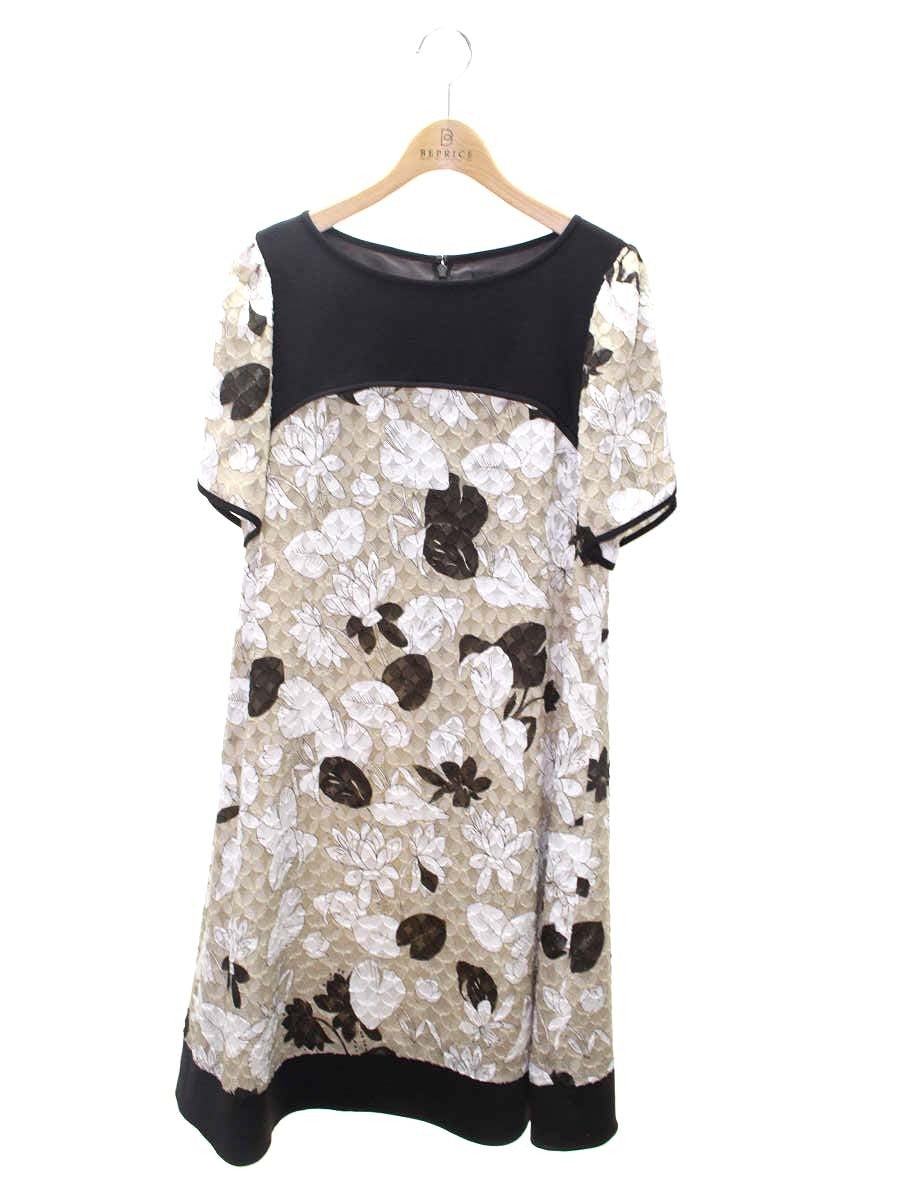 トゥービーシック W5J18-784-40 ワンピース 40 ブラウン/ベージュ フラワーモチーフ ITEJA5O30JMS