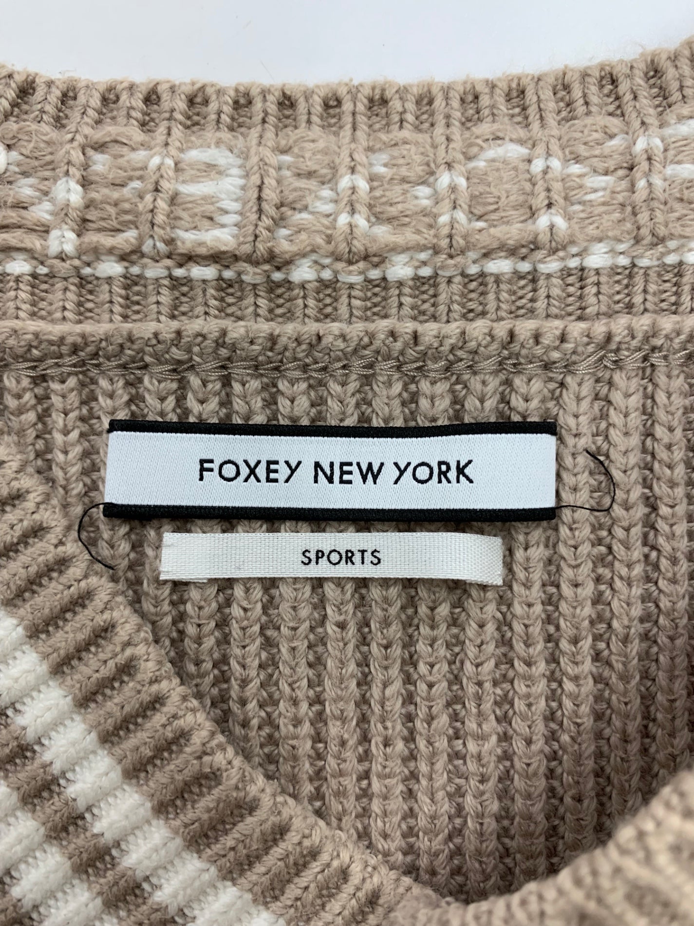 フォクシーニューヨーク SPORT Knit Top 40728 ニット セーター F ベージュ ドロップショルダー IT36YZC3NV64