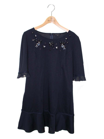 トゥービーシック W5P21-312-29 チュニック 42 ネイビー ビジュー IT70000G1NPC