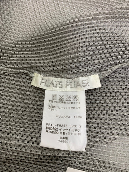 PLEATS PLEASE プリーツプリーズイッセイミヤケ カーディガン PP43-F0262 メッシュ プリーツ グレー 3 ITE77VVTLHEO