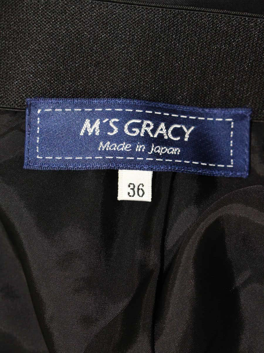 エムズグレイシー 917350 スカート 36 ブラック/ホワイト フレアー ITQQV27JVEC6