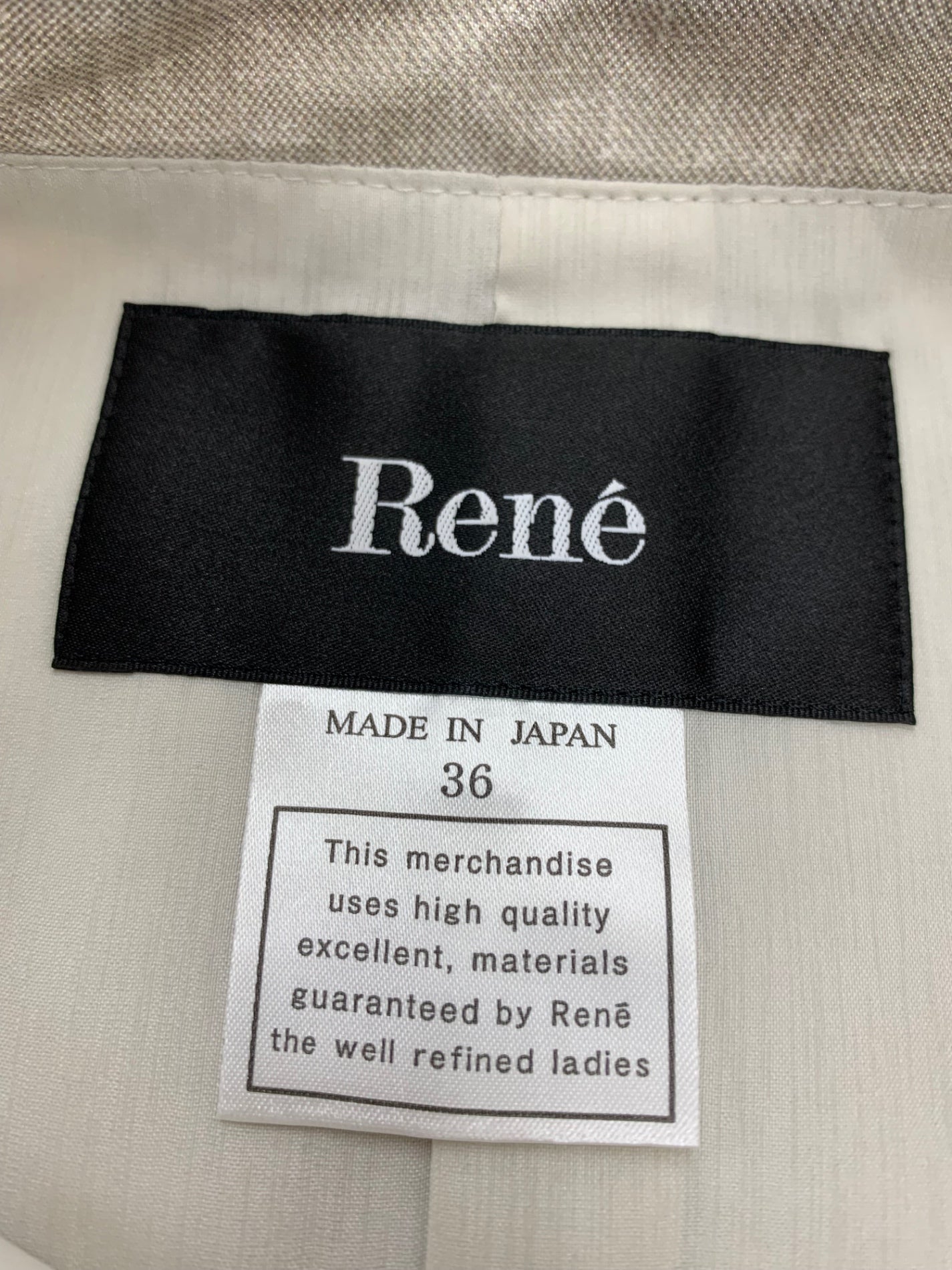 ルネ 5526990 ワンピース グレージュ パールボタン シルク100% IT16ZGJH8FTW 【SALE】