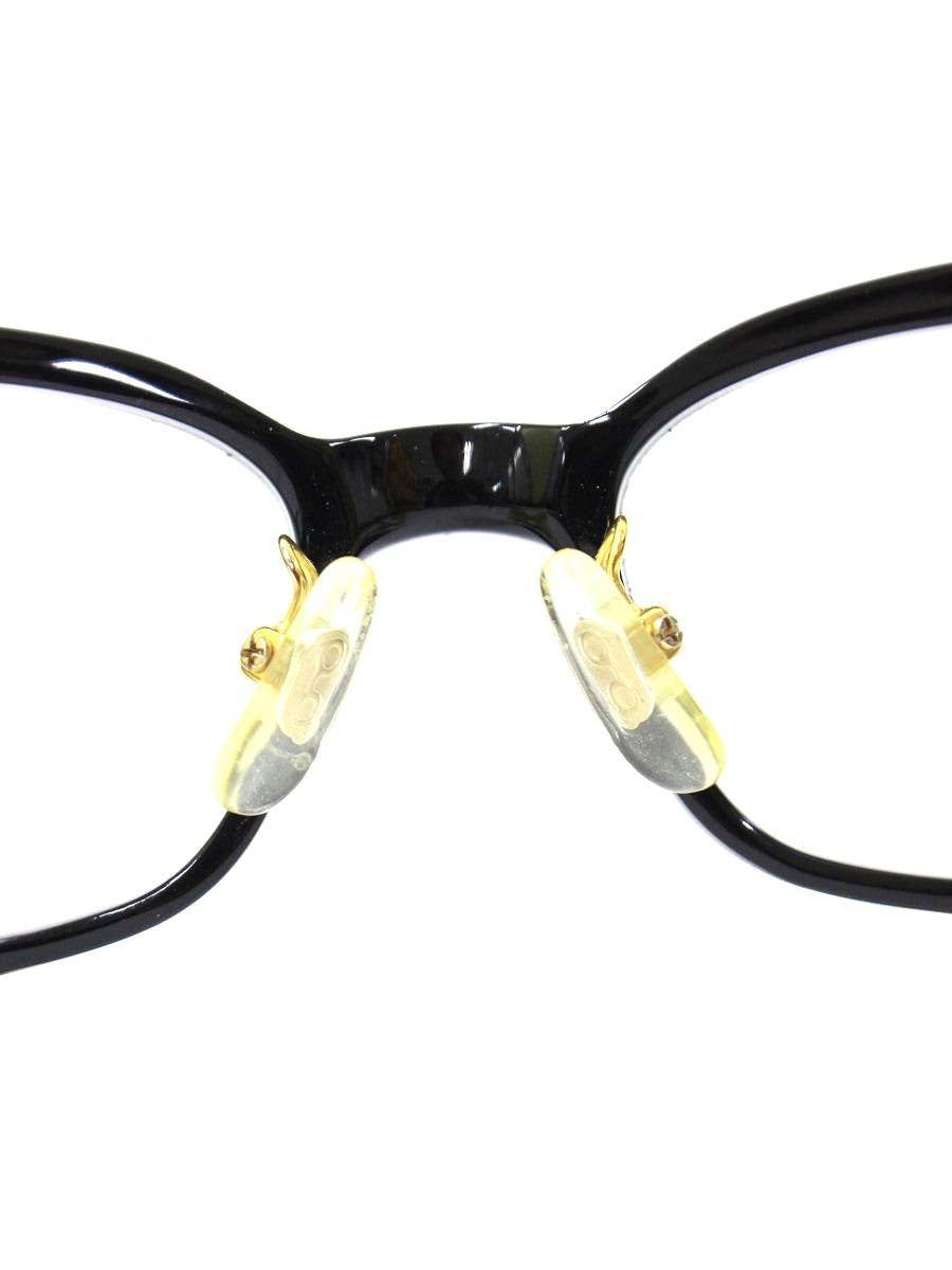 白山眼鏡店 THOM メガネ 眼鏡 ブラック/ゴールド セルフレーム フルリム ウェリントン ITHO8HO8S00T