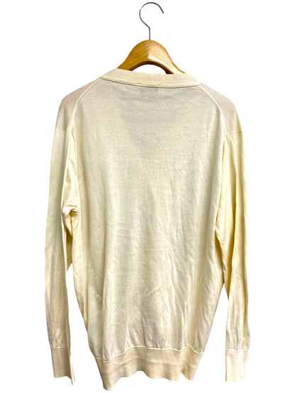 ジョンスメドレー カーディガン M アイボリー Vネック コットン MADE IN ENGLAND ITWJUVZ681ZS