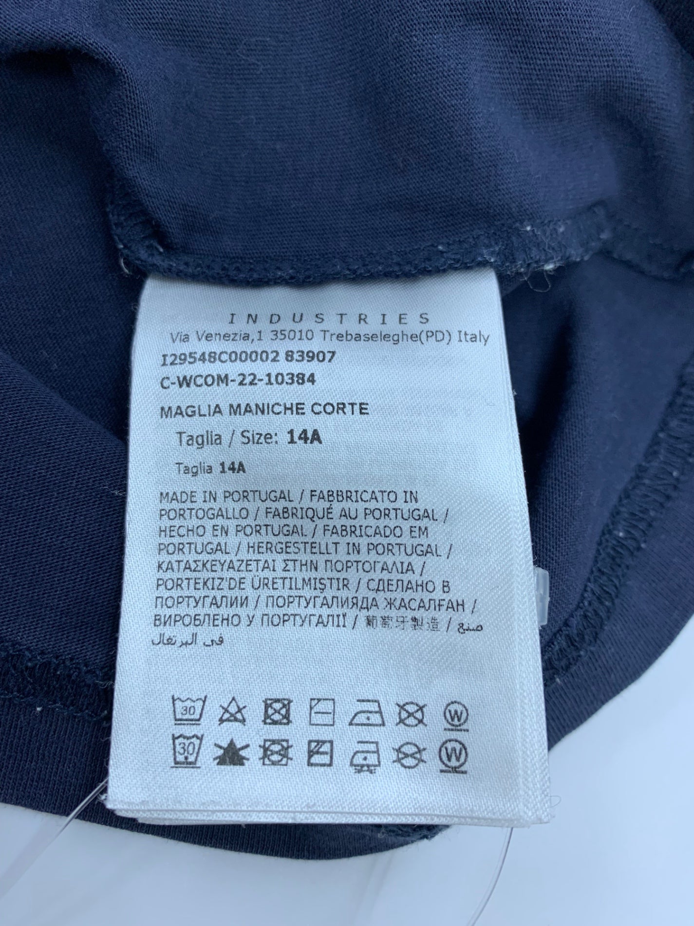 モンクレール I29548C00002 83907 Tシャツ 14A ネイビー ロゴプリント IT0R7GAMQAVJ