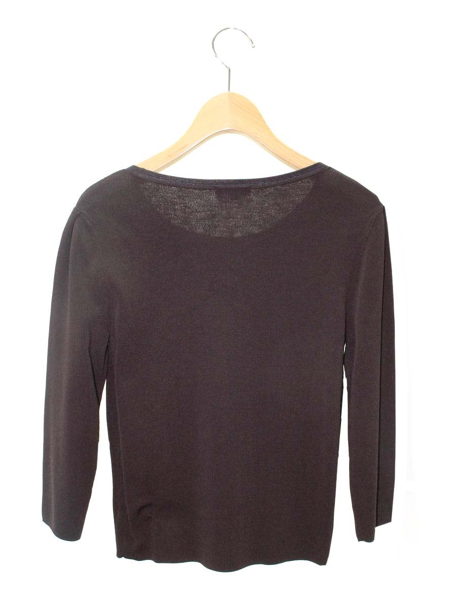 トゥービーシック W5N04-818-55 ニットセーター 40 ブラウン フェイクパール リボン ITC85V3M1DFC