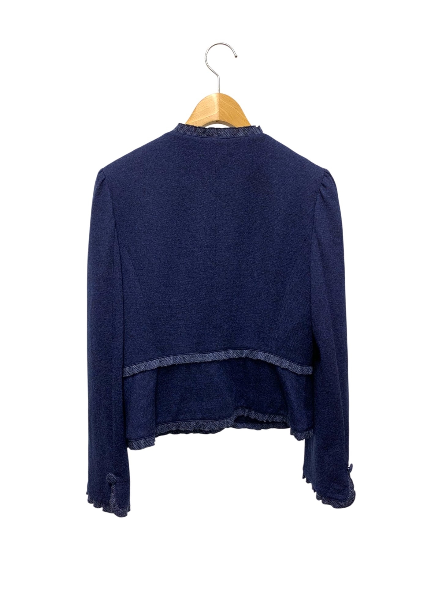 エムズグレイシー 424707 セットアップ 40 ネイビー フリル チェック ITK5M0RL7DWO