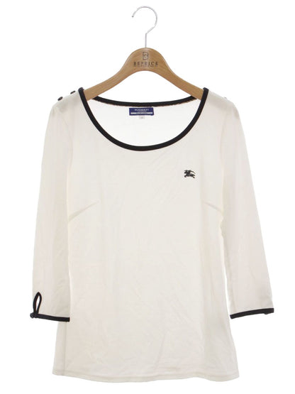 バーバリーブルーレーベル E1P75-550-02 カットソー 38 ホワイト ストレッチ ロゴ ITNPTQRN6ZFQ