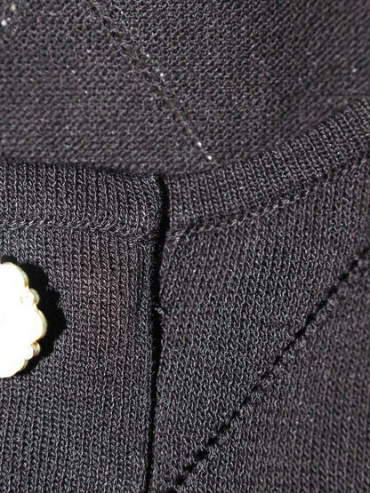 エムズグレイシー 318104 カーディガン 38 ブラック パール フラワーボタン 刺繍 フェイクパール IT9E5VMNRDM4