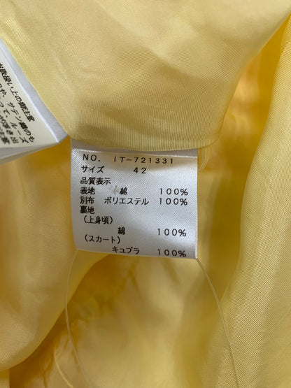 エムズグレイシー 721331 ワンピース 42 イエロー カットワーク フレア レース ITEJRZ2DRKVS