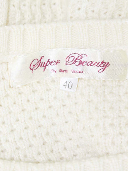 スーパービューティー セーター 40 アイボリー 編み込み バラ 刺繍 IT5PFK1SN0VE