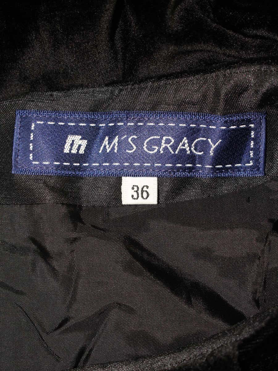 エムズグレイシー 621702 ワンピース 36 ブラック ベロア ティアード フリル ITQYXR0WJPJK