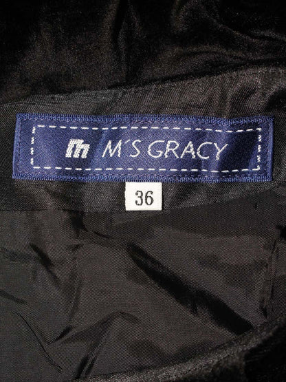 エムズグレイシー 621702 ワンピース 36 ブラック ベロア ティアード フリル ITQYXR0WJPJK