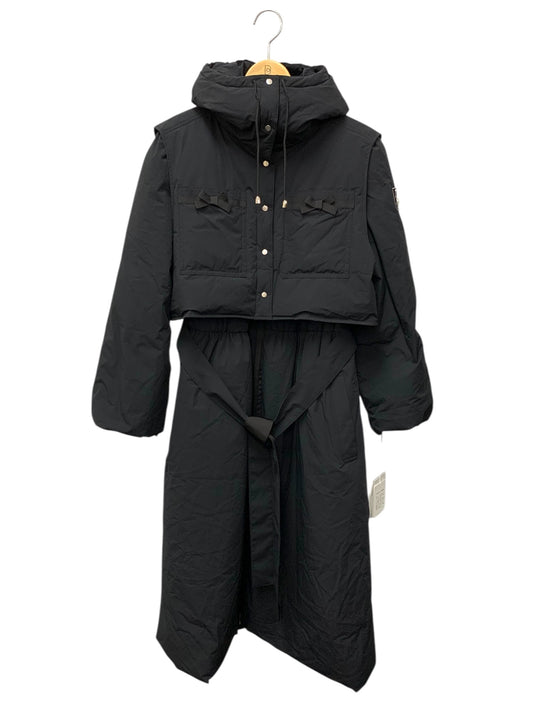 エムズグレイシー 319608 ダウンコート 40 ブラック ロゴ ワッペン ITN75FVL539Q