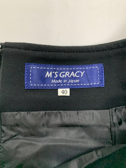 エムズグレイシー 417618 スカート 40 ブラック ツイード ウール ITJO9O741HN5