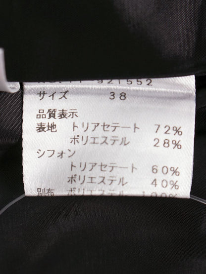 エムズグレイシー 921552 ワンピース 38 ブラック ベロア レース ティアード IT7QE46LBS4C