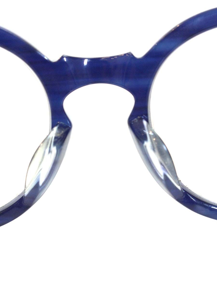 白山眼鏡店 メガネ ブルー セルフレーム フルリム ラウンド ITXZ3MCIAQ88