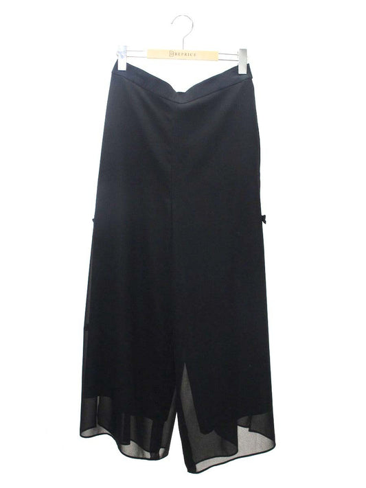 エムズグレイシー 116319 パンツ 40 ブラック ワイド パール リボン IT4NFM60YXFY