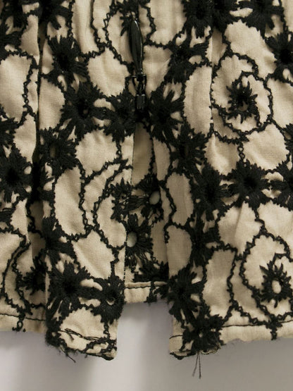 エムズグレイシー 320310 プルオーバー 36 ベージュ フラワーモチーフ カットワーク リボン ITHSL3A4VG1E