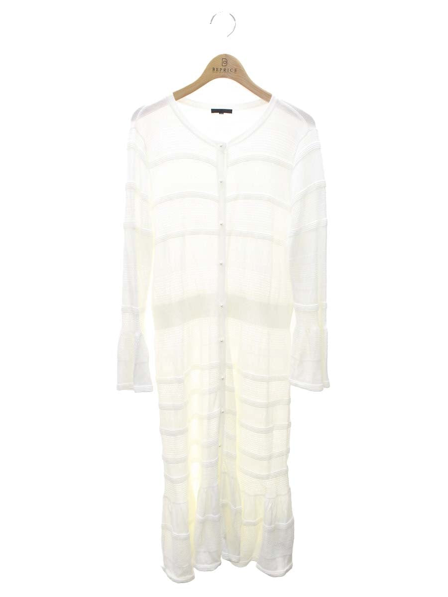 トゥービーシック W5F59-304-01 ロングカーディガン 3 アイボリー パールボタン ITKZWMO8B4TO