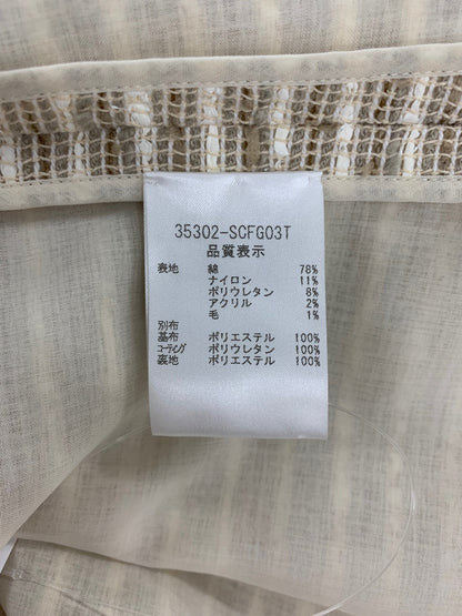 フォクシーブティック コート Mille Feuille 35302 40 ベージュ ツィード 合皮レザー ITDXVA9VYGAN