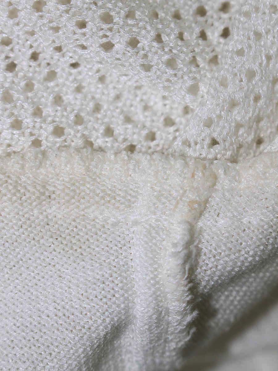 ルネ  basic 5722070 カーディガン 38 ホワイト メッシュスリーブ カメリアボタン IT6BZ08NMKVE