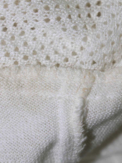 ルネ  basic 5722070 カーディガン 38 ホワイト メッシュスリーブ カメリアボタン IT6BZ08NMKVE