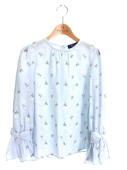 エムズグレイシー 010304 ブラウス 36 ブルー Marguerite Motif Blouse ITBP6YTGGT3A