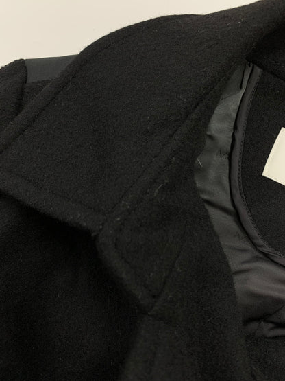 モラビト 2185-31502 ピーコート 38 ブラック ウール ナイロン IT51K9RSE88G